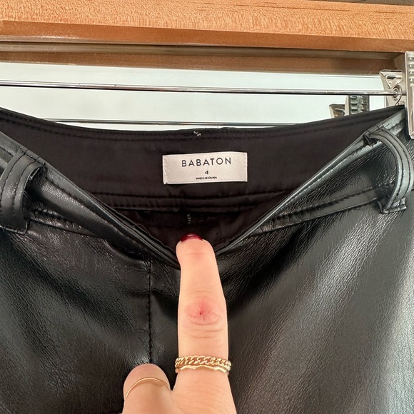 Aritzia Babaton Vegan Leather Straight Leg Pants - Picture 4 of 6